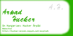 arpad hucker business card
